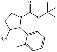 1-Pyrrolidinecarboxylic acid, 3-amino-2-(2-methylphenyl)-, 1,1-dimethylethyl ester Structure