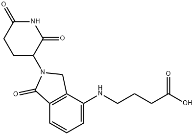 Butanoic acid, 4-[[2-(2,6-dioxo-3-piperidinyl)-2,3-dihydro-1-oxo-1H-isoindol-4-yl]amino]- Structure