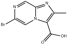 Imidazo[1,2-a]pyrazine-3-carboxylic acid, 6-bromo-2-methyl- Structure