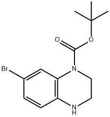 1(2H)-Quinoxalinecarboxylic acid, 7-bromo-3,4-dihydro-, 1,1-dimethylethyl ester Structure