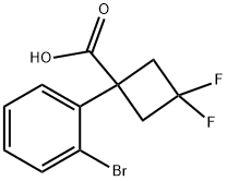 Cyclobutanecarboxylic acid, 1-(2-bromophenyl)-3,3-difluoro- Structure