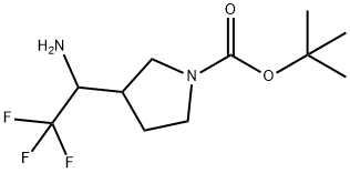 1-Pyrrolidinecarboxylic acid, 3-(1-amino-2,2,2-trifluoroethyl)-, 1,1-dimethyleth… Structure