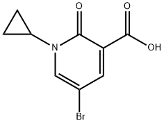 3-Pyridinecarboxylic acid, 5-bromo-1-cyclopropyl-1,2-dihydro-2-oxo- 구조식 이미지