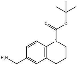 1(2H)-Quinolinecarboxylic acid, 6-(aminomethyl)-3,4-dihydro-, 1,1-dimethylethyl ester Structure