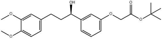 R)-1-(3-(tert-butoxycarbonylmethoxy)phenyl)-3-(3,4-dimethoxyphenyl)-propan-1-ol Structure