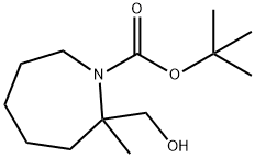 1H-Azepine-1-carboxylic acid, hexahydro-2-(hydroxymethyl)-2-methyl-, 1,1-dimethylethyl ester Structure