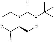 4-Morpholinecarboxylic acid, 3-(hydroxymethyl)-2-methyl-, 1,1-dimethylethyl este… Structure