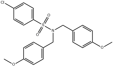 Benzenesulfonamide, 4-chloro-N,N-bis[(4-methoxyphenyl)methyl]- Structure