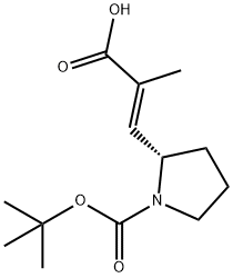 1-Pyrrolidinecarboxylic acid, 2-[(1E)-2-carboxy-1-propen-1-yl]-, 1-(1,1-dimethylethyl) ester, (2S)- Structure