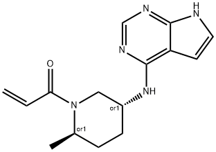 2-Propen-1-one, 1-[(2R,5R)-2-methyl-5-(7H-pyrrolo[2,3-d]pyrimidin-4-ylamino)-1-piperidinyl]-,rel- Structure
