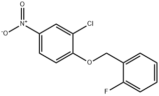 Benzene, 2-chloro-1-[(2-fluorophenyl)methoxy]-4-nitro- 구조식 이미지
