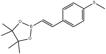 1,3,2-Dioxaborolane, 4,4,5,5-tetramethyl-2-[(1E)-2-[4-(methylthio)phenyl]ethenyl]- Structure