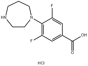 4-(1,4-diazepan-1-yl)-3,5-difluorobenzoic acid hydrochloride 구조식 이미지