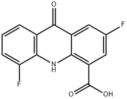 4-Acridinecarboxylic acid, 2,5-difluoro-9,10-dihydro-9-oxo- Structure