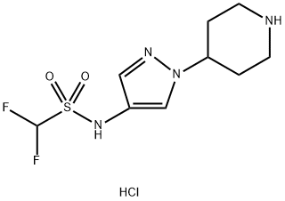 1,1-difluoro-N-[1-(piperidin-4-yl)-1H-pyrazol-4-yl]methanesulfonamide hydrochloride Structure