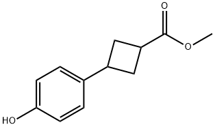 Cyclobutanecarboxylic acid, 3-(4-hydroxyphenyl)-, methyl ester Structure