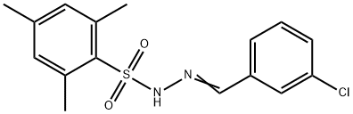 Benzenesulfonic acid, 2,4,6-trimethyl-, 2-[(3-chlorophenyl)methylene]hydrazide Structure