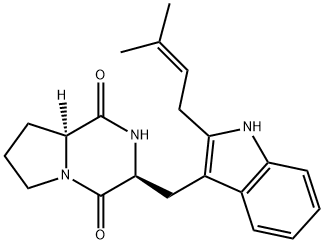 Pyrrolo[1,2-a]pyrazine-1,4-dione, hexahydro-3-[[2-(3-methyl-2-buten-1-yl)-1H-indol-3-yl]methyl]-, (3S,8aS)- Structure