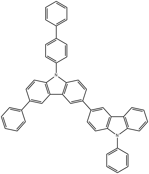 9-([1,1'-biphenyl]-4-yl)-6,9'-diphenyl-9H,9'H-3,3'-bicarbazole Structure