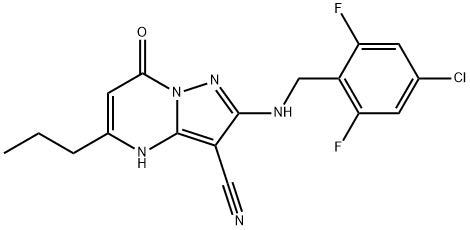 2-{[(4-chloro-2,6-difluorophenyl)methyl]amino}-7-oxo-5-propyl-4H,7H-pyrazolo[1,5-a]pyrimidine-3-carbonitrile Structure