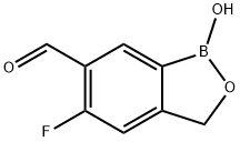 2,1-Benzoxaborole-6-carboxaldehyde, 5-fluoro-1,3-dihydro-1-hydroxy- 구조식 이미지