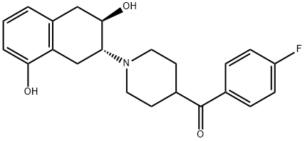 (1-((2R,3R)-3,8-dihydroxy-1,2,3,4-tetrahydronaphthalen-2-yl)piperidin-4-yl)(4-fluorophenyl)methanone Structure