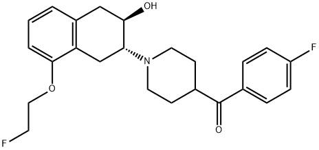 (1-((2R,3R)-8-(2-fluoroethoxy)-3-hydroxy-1,2,3,4-tetrahydronaphthalen-2-yl)piperidin-4-yl)(4-fluorophenyl)methanone Structure