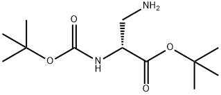 D-Alanine, 3-amino-N-[(1,1-dimethylethoxy)carbonyl]-, 1,1-dimethylethyl ester Structure