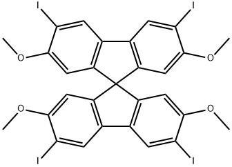 3,3',6,6'-tetraiodo-2,2',7,7'-tetramethoxy-9,9'-spirobi[fluorene Structure