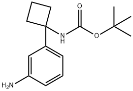 Carbamic acid, [1-(3-aminophenyl)cyclobutyl]-, 1,1-dimethylethyl ester (9CI) Structure