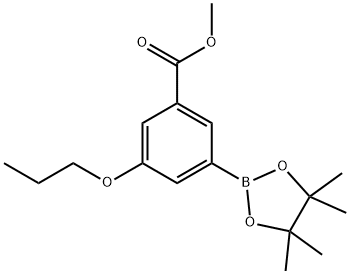 Benzoic acid, 3-propoxy-5-(4,4,5,5-tetramethyl-1,3,2-dioxaborolan-2-yl)-, methyl ester Structure