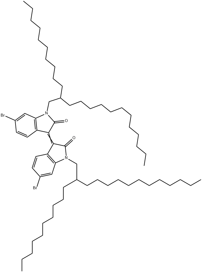 2H-Indol-2-one, 6-bromo-3-[6-bromo-1-(2-decyltetradecyl)-1,2-dihydro-2-oxo-3H-indol-3-ylidene]-1-(2-decyltetradecyl)-1,3-dihydro- Structure