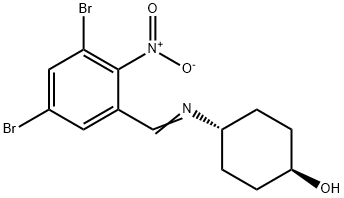 Cyclohexanol, 4-[[(3,5-dibromo-2-nitrophenyl)methylene]amino]-, trans- 구조식 이미지