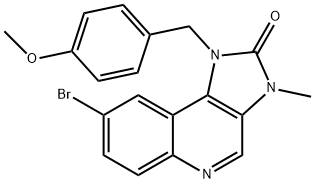 2H-Imidazo[4,5-c]quinolin-2-one, 8-bromo-1,3-dihydro-1-[(4-methoxyphenyl)methyl]-3-methyl- 구조식 이미지