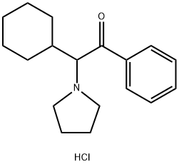 Ethanone, 2-cyclohexyl-1-phenyl-2-(1-pyrrolidinyl)-, hydrochloride (1:1) Structure