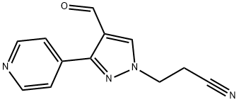 3-[4-formyl-3-(pyridin-4-yl)-1H-pyrazol-1-yl]propanenitrile 구조식 이미지