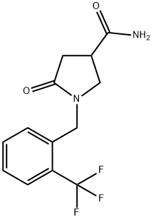 3-Pyrrolidinecarboxamide, 5-oxo-1-[[2-(trifluoromethyl)phenyl]methyl]- Structure