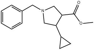 3-Pyrrolidinecarboxylic acid, 4-cyclopropyl-1-(phenylmethyl)-, methyl ester Structure