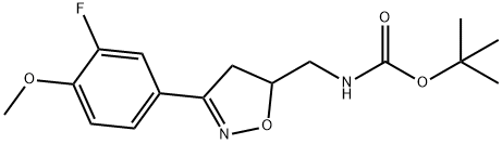 Carbamic acid, N-[[3-(3-fluoro-4-methoxyphenyl)-4,5-dihydro-5-isoxazolyl]methyl]-, 1,1-dimethylethyl ester Structure