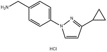 4-(3-Cyclopropyl-1H-pyrazol-1-yl)-benzenemethanamine 구조식 이미지