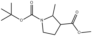 1,3-Pyrrolidinedicarboxylic acid, 2-methyl-, 1-(1,1-dimethylethyl) 3-methyl ester Structure