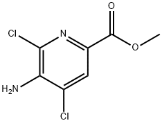 2-Pyridinecarboxylic acid, 5-amino-4,6-dichloro-, methyl ester 구조식 이미지