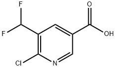 3-Pyridinecarboxylic acid, 6-chloro-5-(difluoromethyl)- Structure