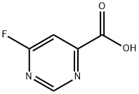 4-Pyrimidinecarboxylic acid, 6-fluoro- 구조식 이미지