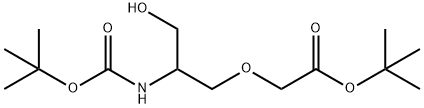 Acetic acid, 2-[2-[[(1,1-dimethylethoxy)carbonyl]amino]-3-hydroxypropoxy]-, 1,1-dimethylethyl ester Structure