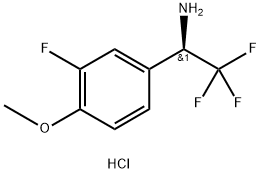 (1R)-2,2,2-Trifluoro-1-(3-fluoro-4-methoxyphenyl)ethan-1-amine hydrochloride Structure