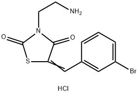 (5Z)-3-(2-aminoethyl)-5-[(3-bromophenyl)methylidene]-1,3-thiazolidine-2,4-dione hydrochloride Structure