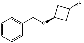 Benzene, [[(trans-3-bromocyclobutyl)oxy]methyl]- Structure
