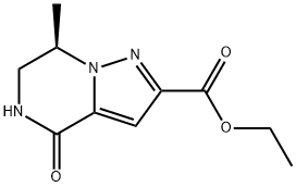 Pyrazolo[1,5-a]pyrazine-2-carboxylic acid, 4,5,6,7-tetrahydro-7-methyl-4-oxo-, ethyl ester, (7R)- Structure