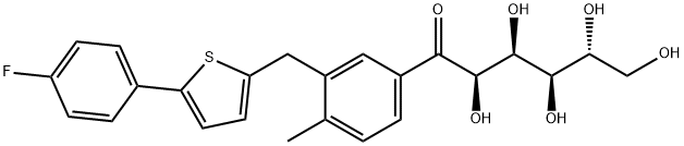 D-Glucose, 1-C-[3-[[5-(4-fluorophenyl)-2-thienyl]methyl]-4-methylphenyl]- Structure